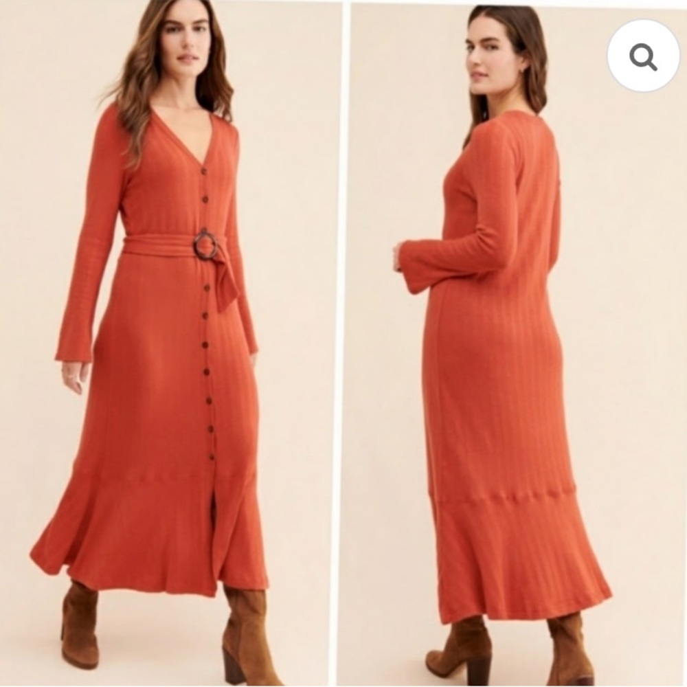 Anthropologie Elsa Ribbed Maxi Sweater Dress